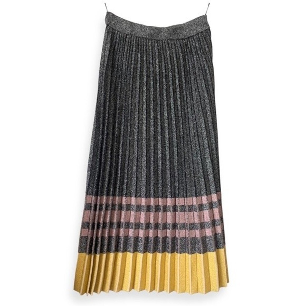 Pleated Skirt Pleated Metallic Knit Flowy Skirt SOLD - Picture 3 of 14